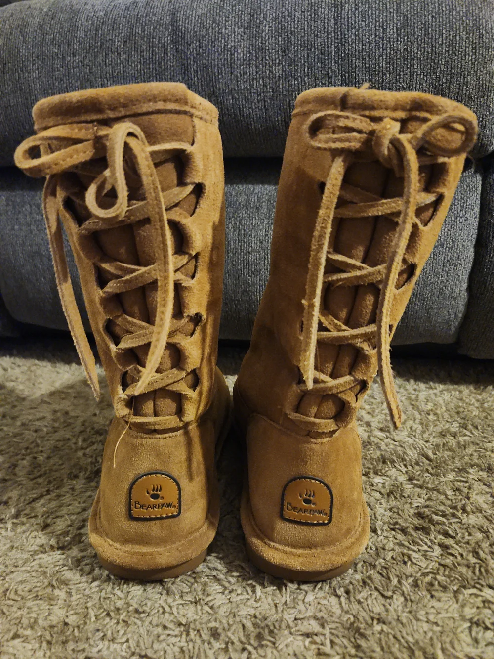 BearPaw 2408W Phyllis II Chestnut Suede Lace-Up Winter Boots